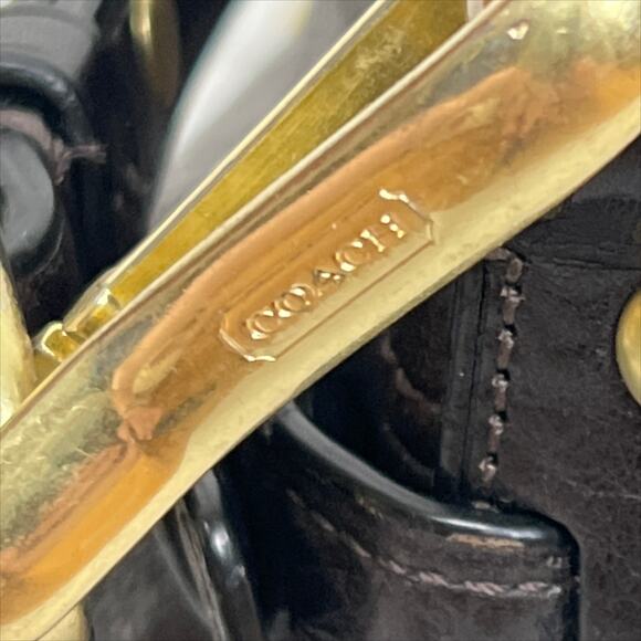 Coach Large Brooke Pebbled Leather Shoulder Hobo Bag Brown Black - Picture 5 of 11